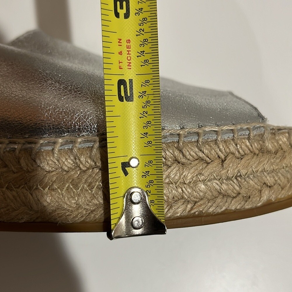 Carvela Kurt Geiger Women's Silver Leather‎ Espadrilles Sz 38 (US 8) Metallic - Picture 11 of 11